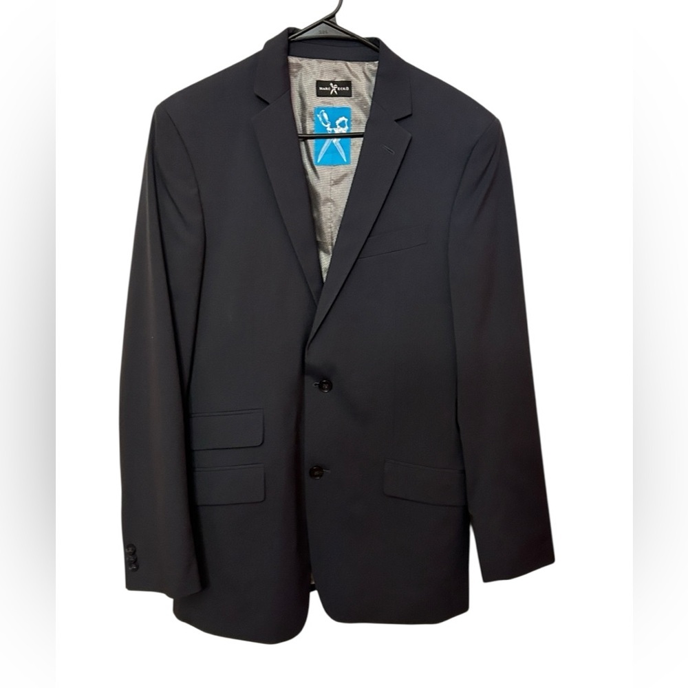 Marc Ecko Black Suit Blazer Size 38l 2 Button Clo… - image 1